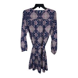 LOFT Womens Purple Floral Multicolor Long Sleeve Dress Size Small W908